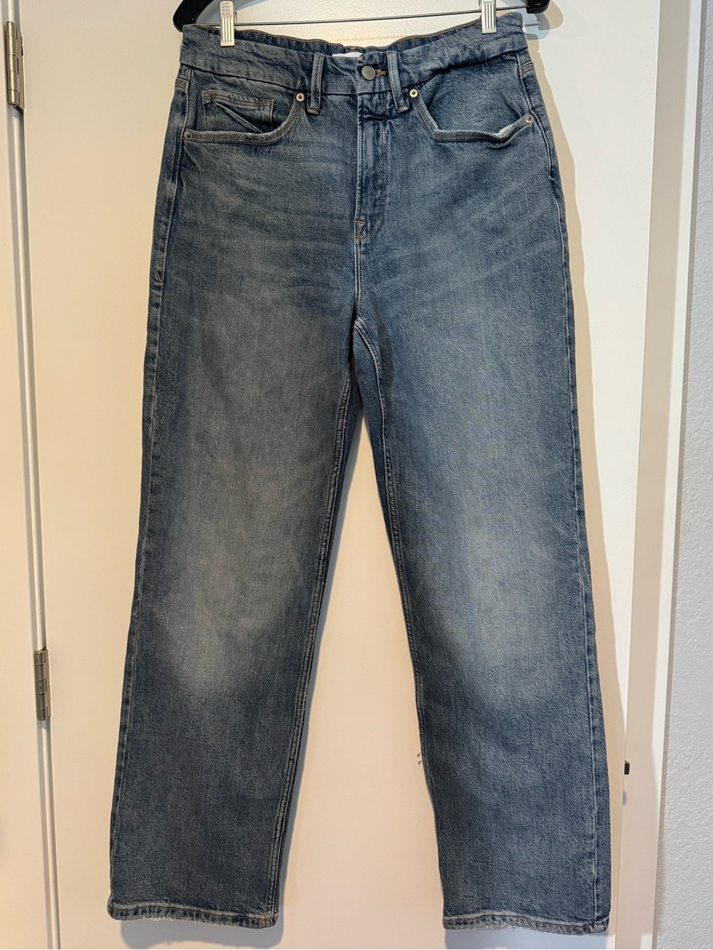 Good American Good '90s Mid-Rise Baggy Jeans Blue Wash Size 4/27
